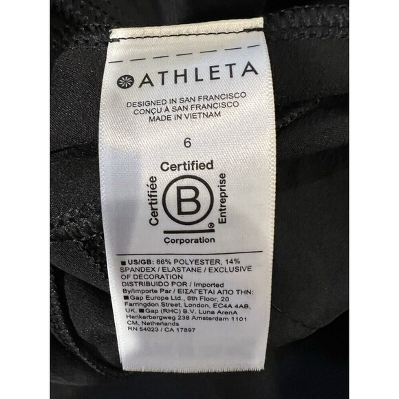 Athleta Women’s Endless Satin Side Stripe Pant in Black Pockets size 6 - Picture 6 of 7